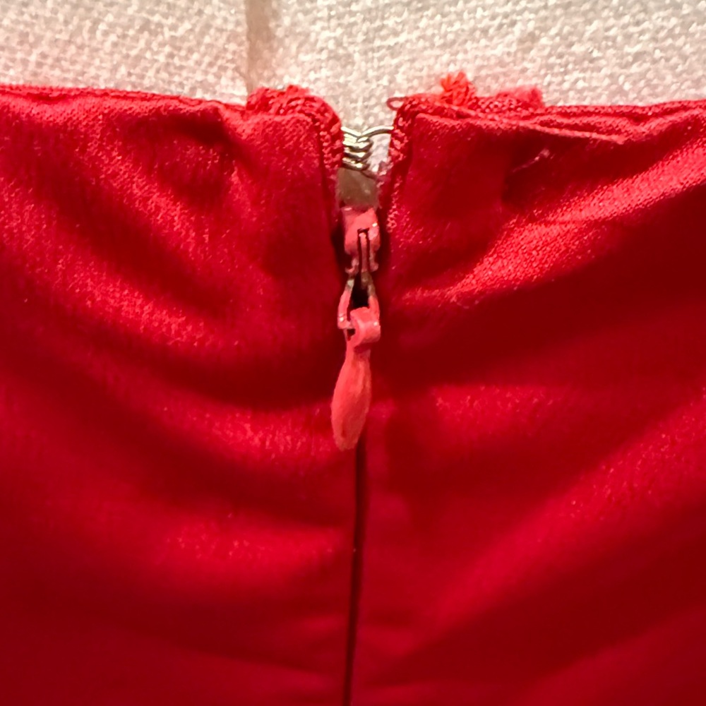 Hearts Run Wild Red Satin Strapless Dress - Picture 13 of 14